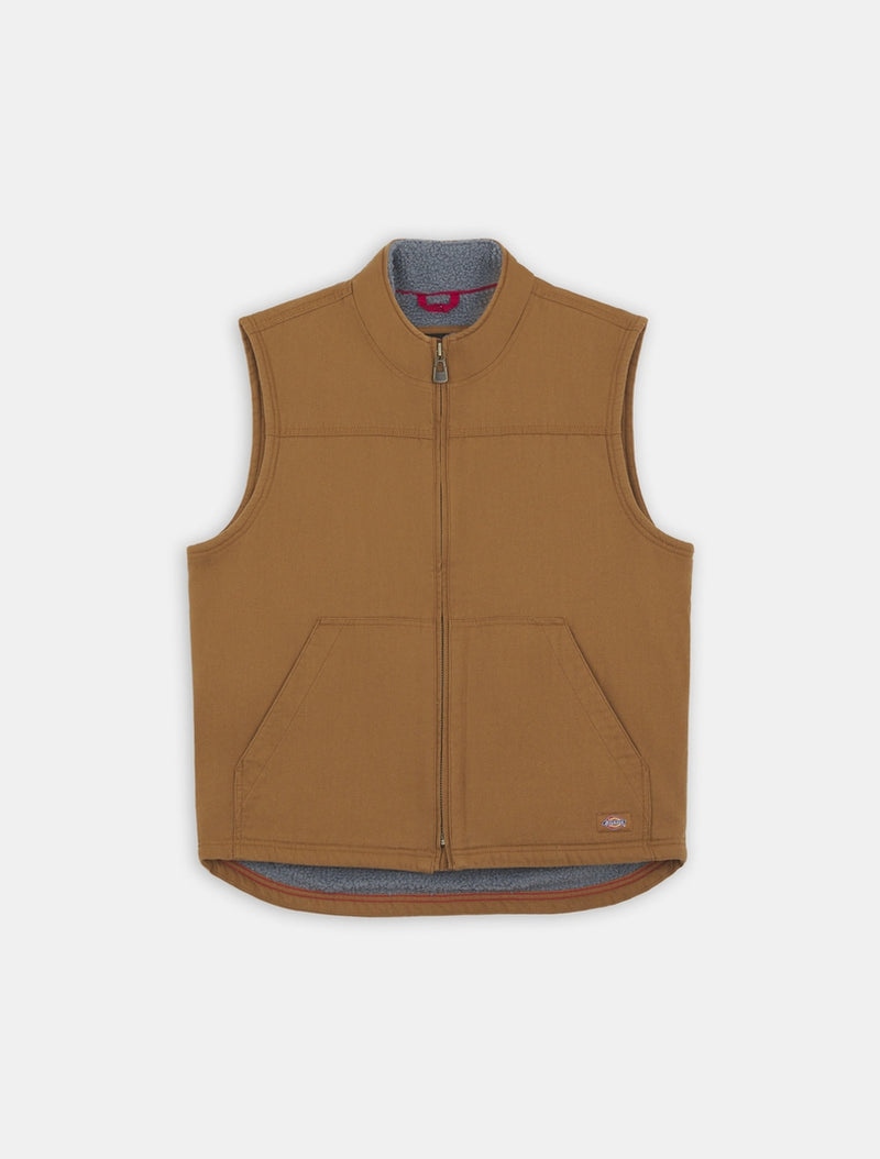 Dickies Sherpa Lined Duck Vest - Brown Duck