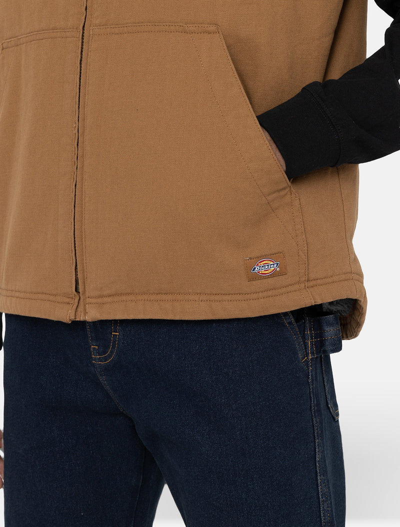 Dickies Sherpa Lined Duck Vest - Brown Duck