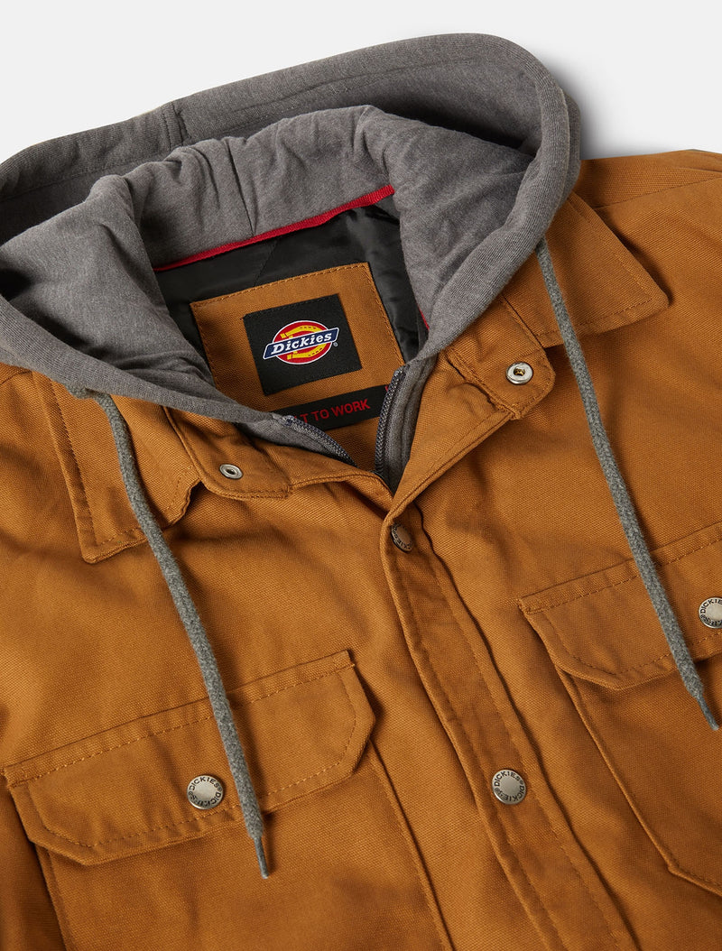 Dickies Fleece Hooded Duck Shirt Jack - Brown Duck