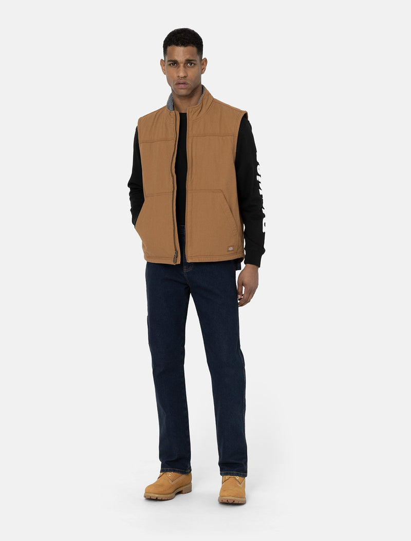 Dickies Sherpa Lined Duck Vest - Brown Duck