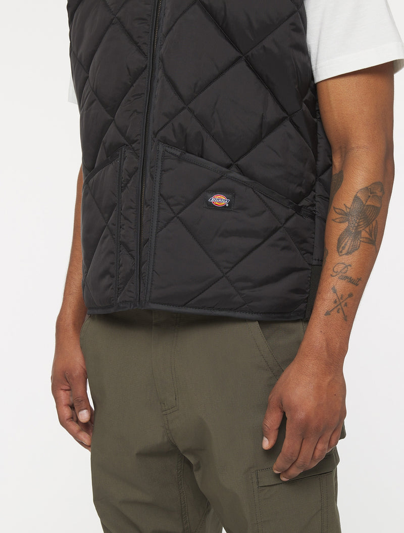 Dickies Diamond Quilted Vest - Black