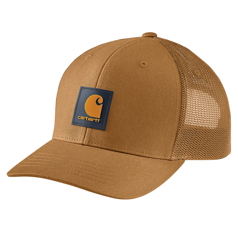 Carhartt Twill Mesh-Back Logo Patch Cap - 105216 BRN