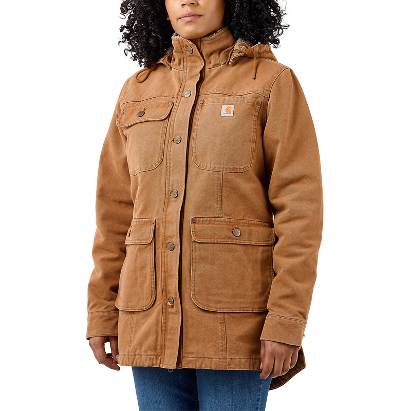 Carhartt Loose Fit Washed Duck Coat - 105512 BRN