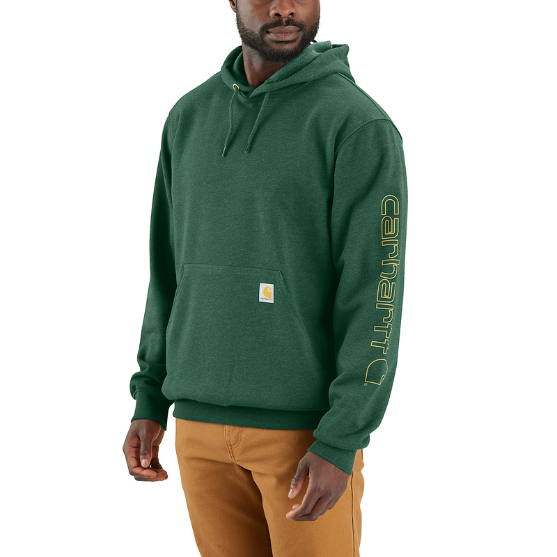 Carhartt Hoodie Mouwlogo - Elm space dye K288