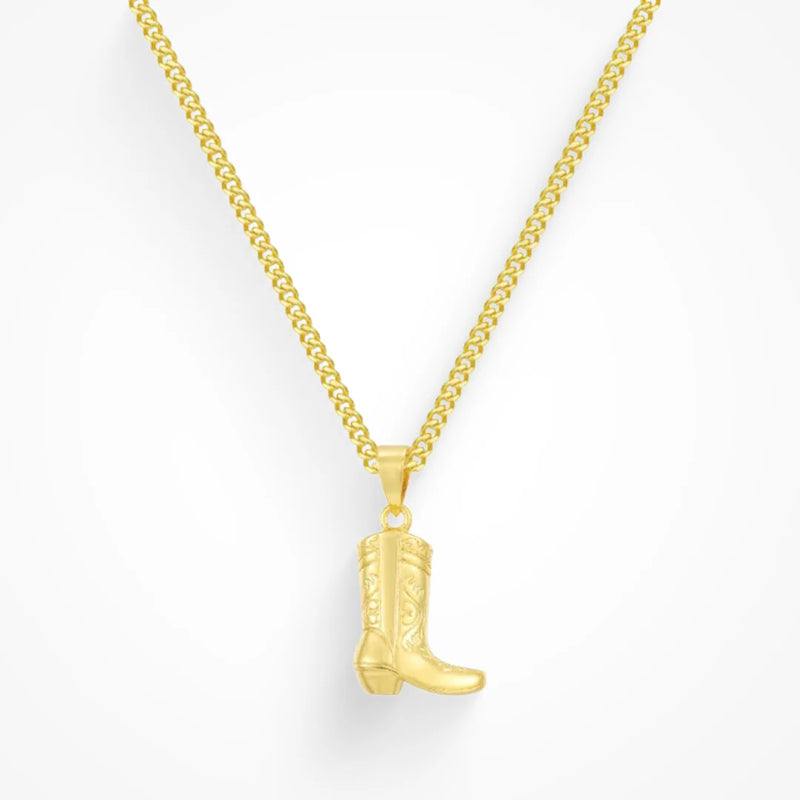 Cowboy boot  necklace gold/silver